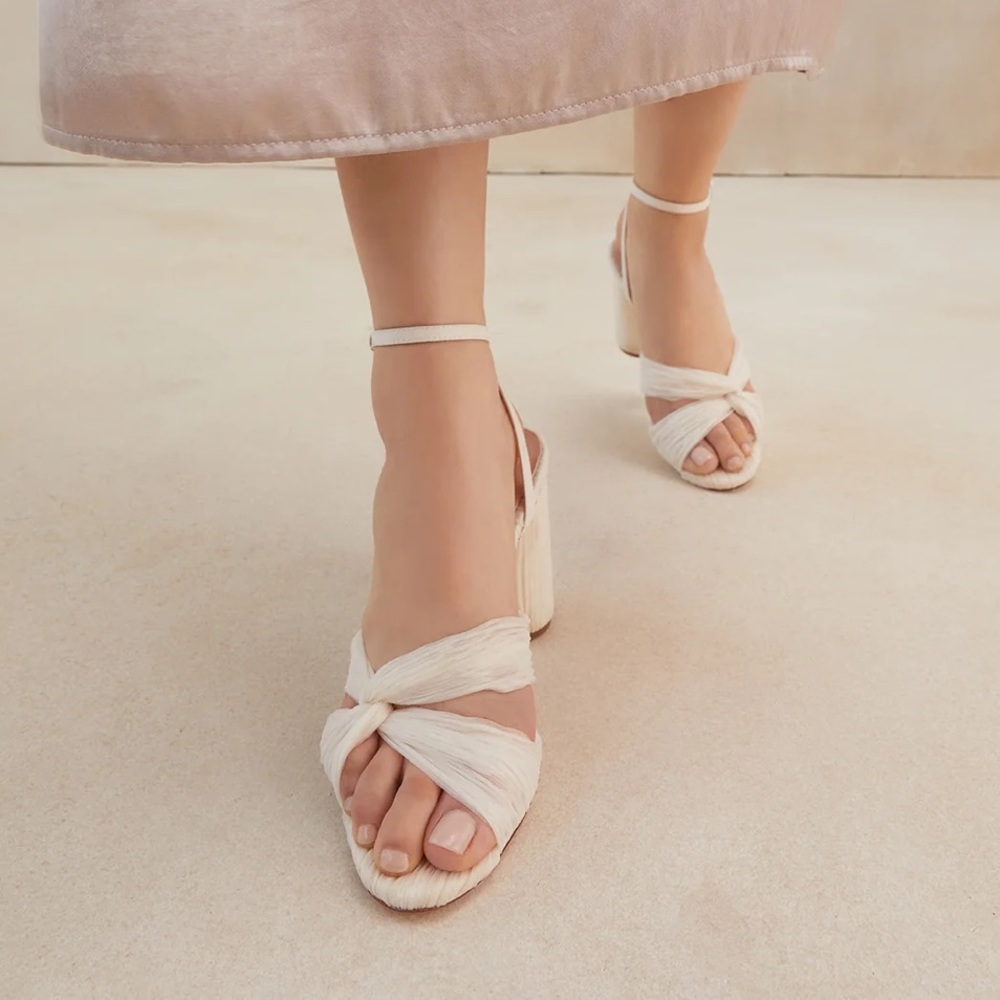 EUC WORN ONCE Loeffler Randall Reed Pleated Twist Sandal